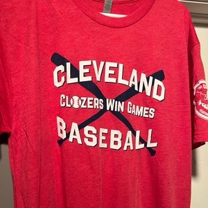 Cleveland Clozers win Baseball Games. Red. Size L. The Clozer Clothing Company.